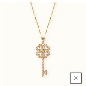 NWT Alicia Bonnie The One Necklace, 14kt gold over brass w/ zirconia key pendant
